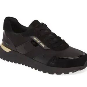 Michael Kors Black Trainers with gold accents - 6.5